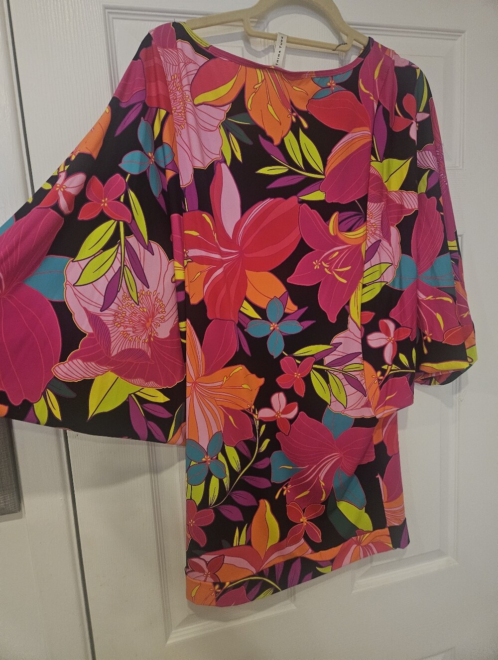 Trina Turk Bright Pink & Teal Floral Shift